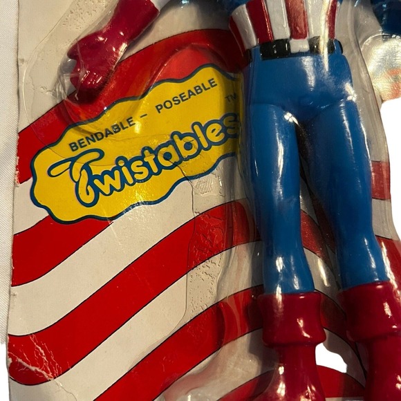 Captain America Marvel Twistables Superhero Action Figure 50th Ann 1989 NEW RARE - Picture 5 of 9